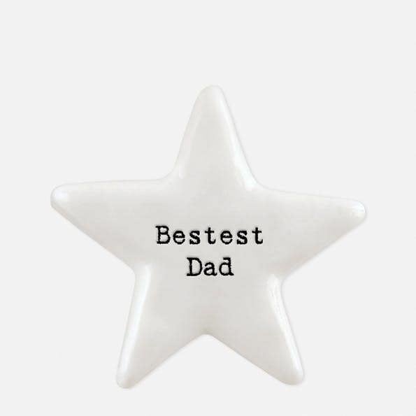 Diamante Porcelain Star Token “Bestest Dad” – Small Keepsake Gift for Dad
