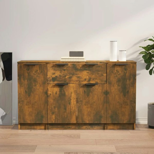 Berkfield Sideboards 3 pcs Smoked Oak Engineered Wood