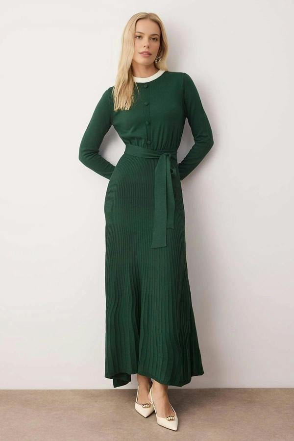 WOVCOR Pleated Knit Dress