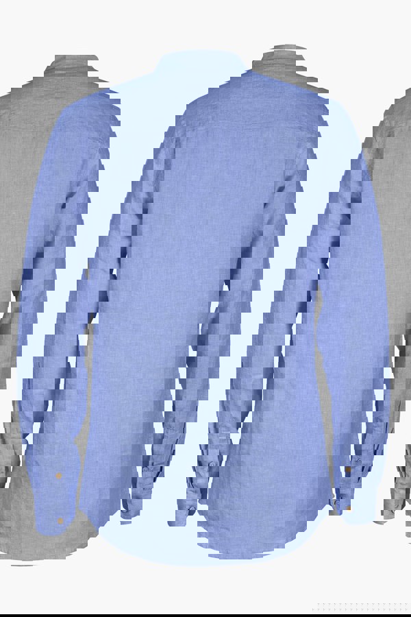 ENORSIA Men's Band Collar Linen Shirt