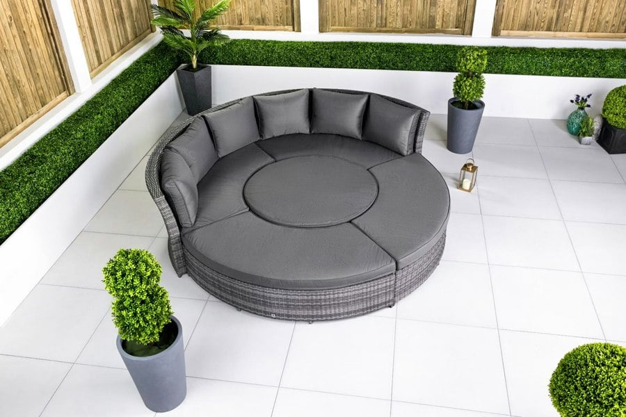 Giardino Delphi 3-in-1 Modular Round Sofa Daybed & Dining Set