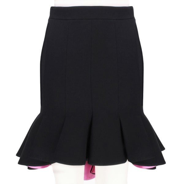 Alexander McQueen black pink peplum hem skirt 