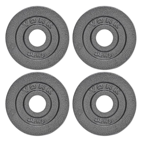 York Olympic Hammertone Cast Iron Weight Plates 4 x 2.5kg