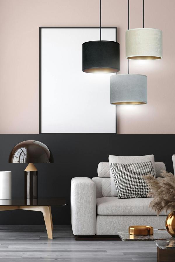 Emibig HILDE Pendant lamp 3 x E27 Black with Black, Grey and White Shade