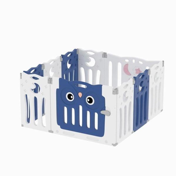 Kids Safety Play Yard Blue Foldable Home Activity Center Play Yard Living and Home