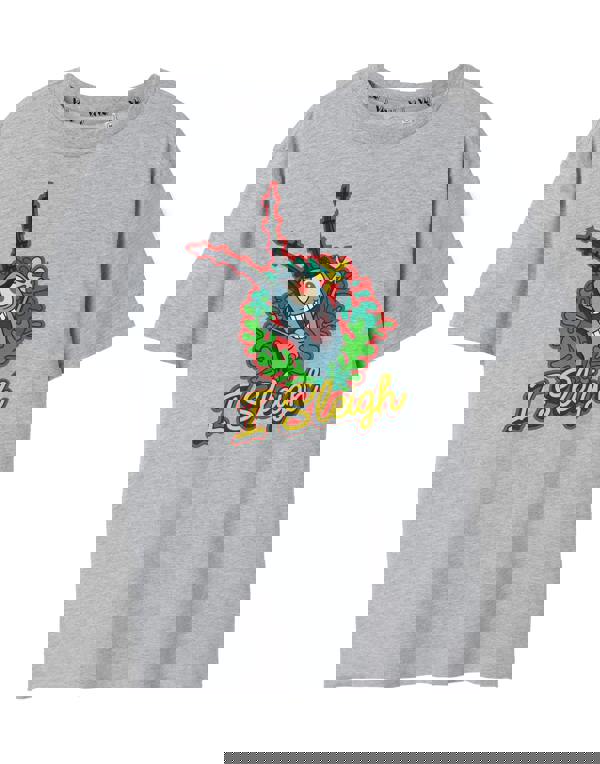 SpongeBob SquarePants Womens Grey I Sleigh Short Sleeved T-Shirt