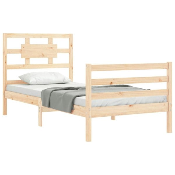 Berkfield Bed Frame with Headboard 90x200 cm Solid Wood
