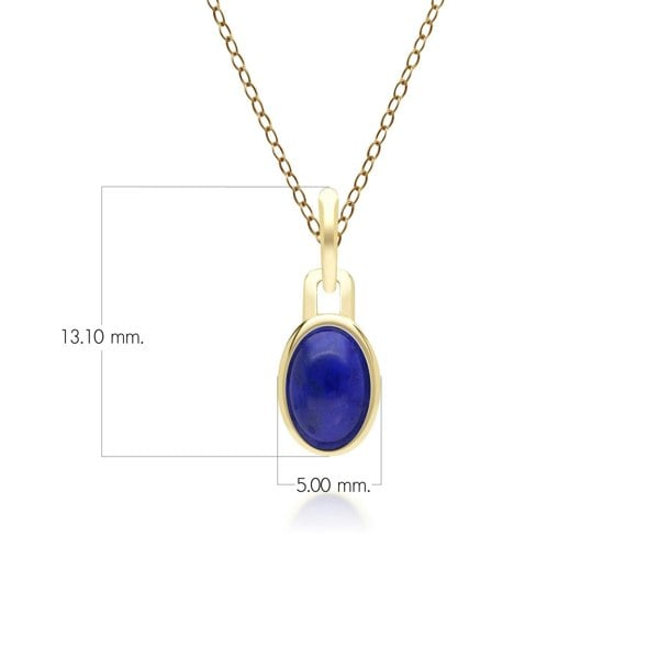 Gemondo Classic Oval Lapis Lazuli Pendant Necklace in 9ct Yellow Gold