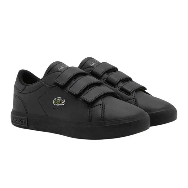 Lacoste Childrens/Kids Powercourt Leather Trainers - Black - 