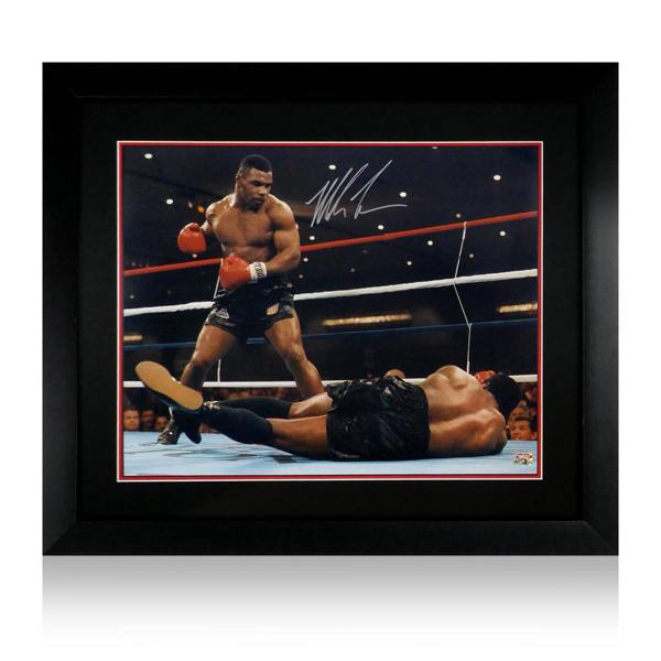 Mike Tyson Signed 20x16 Deluxe Mount Frame