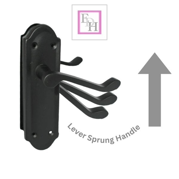 EDH Door Hardware Matt Black Internal Door Handles Ashford Style Lever Latch Handles and Latch