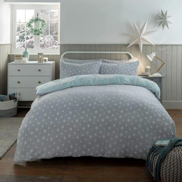 Smart Living Teddy Penguin & Polar Bear Glow in The Dark Reversible Fleece Duvet Cover with Pillowcases