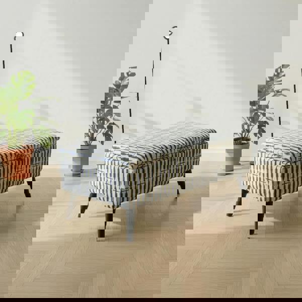 Solid Wood Frame Ottoman with Comfortable High-Density Cushion