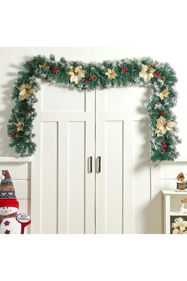 Living and Home 270cm Spruce Artificial Greenery Christmas Garland with 50 LED Warm White Lights