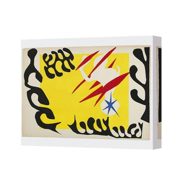 Benjamin Tate Design Abstract Modern Canvas Wall Art 5186 Yellow Black Red Blue Star