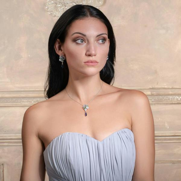 Sterling Silver Blue Dragonfly Necklace for Women - namana.london