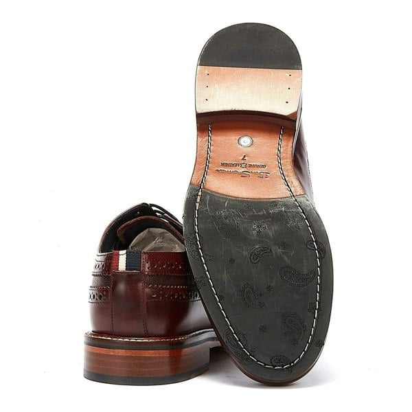 Ben Sherman Archie Brogue Leather Men's Burgundy Lace-Up Shoes