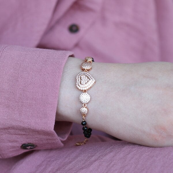 The Colourful Aura Adjustable Heart Love Rose Fold bracelet