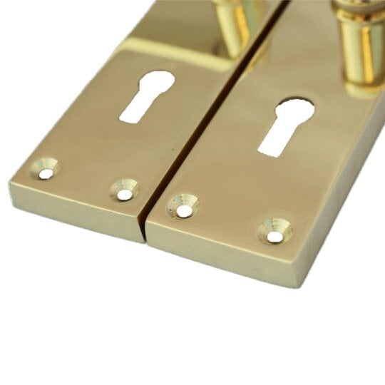 EDH Door Hardware Brass Door Handles Interior Door Lock Handles-Victorian Straight Lock Handlesx1.