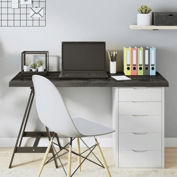 Berkfield Table Top Dark Grey 120x50x4 cm Treated Solid Wood Oak