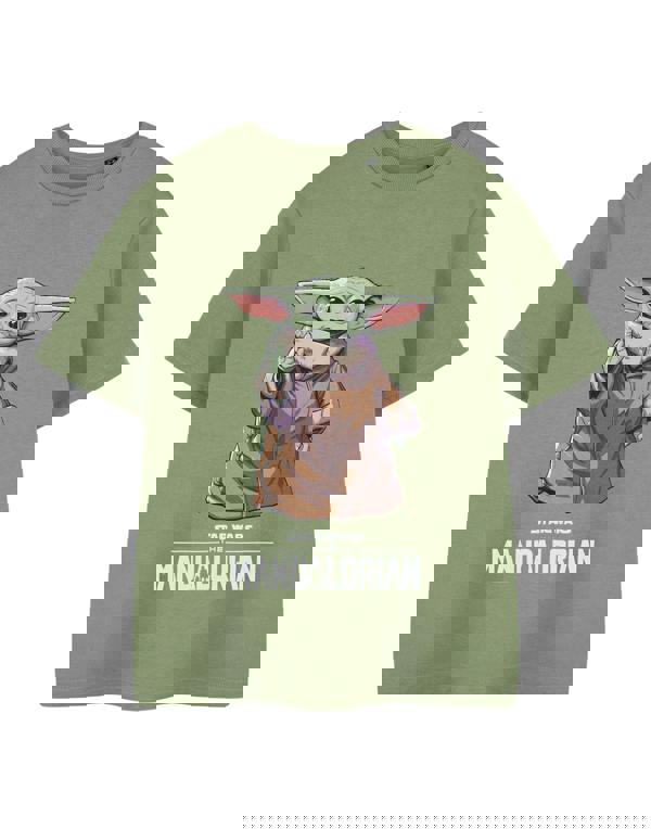 Star Wars The Mandalorian Boys Beige Mandalorian Grogu Short Sleeved T-Shirt