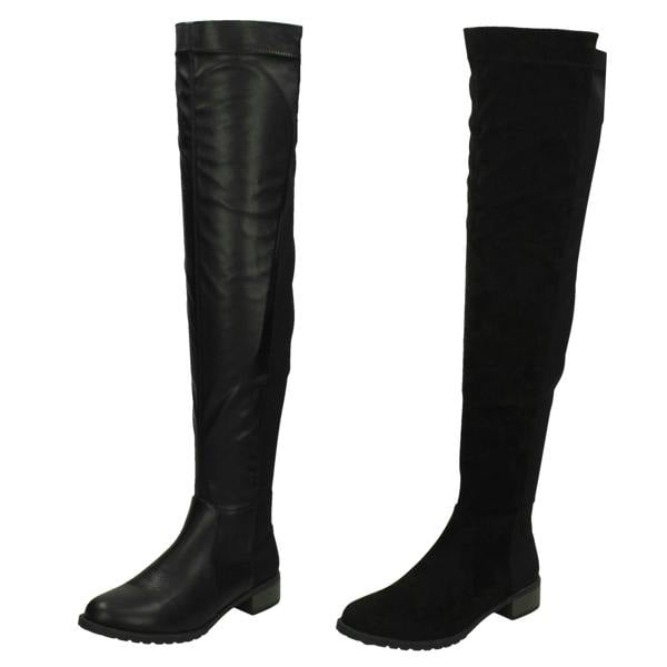Spot On Ladies Spot On Over The Knee Boots