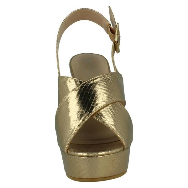 Spot On Ladies High Heeled Chunky Platform Sandals F12019