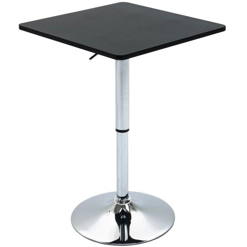 Wyld Haus Eltani Metal And Wooden Black And Silver H8 Adjustable Swivel Bar Table