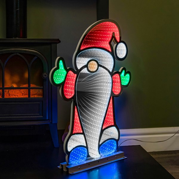 Samuel Alexander 60cm Infinity Christmas Santa on Metal Base with Multi-Coloured LEDs