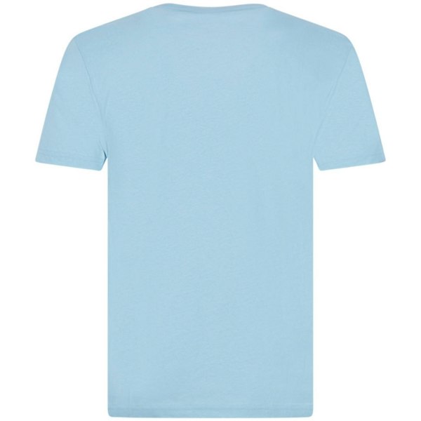 Moschino Branded Taped Shoulder Logo Light Blue T-Shirt L