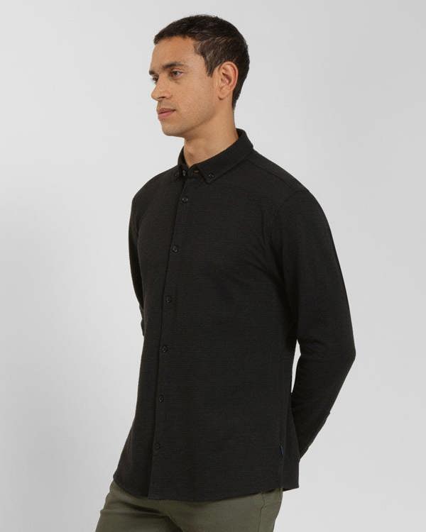 Steel & Jelly Textured Long Sleeve Jersey Shirt