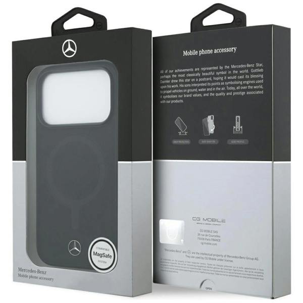 Mercedes Plain Smooth Leather Case with MagSafe for iPhone 17 Air 6.5" Black - MEHMP17M23RCMK
