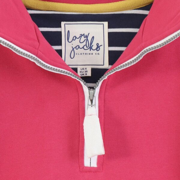 Lazy Jacks LJ3 - Ladies 1/4 Zip Sweatshirt - Cherry