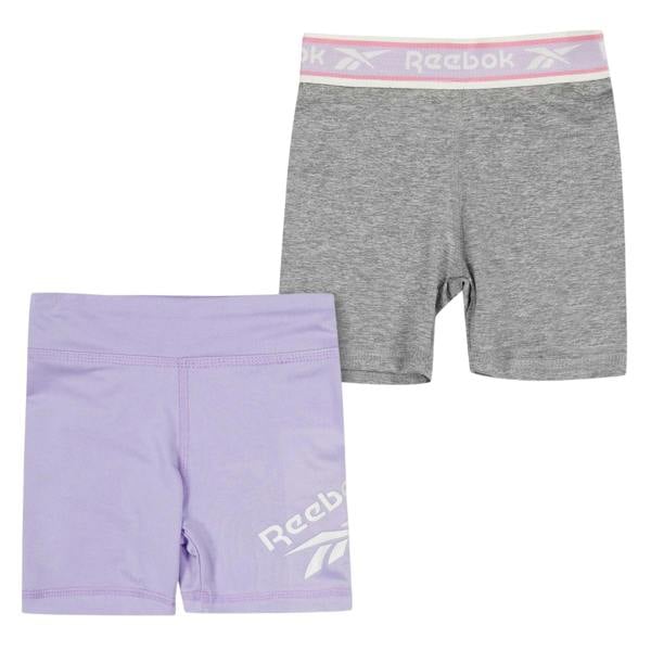 Reebok Girls Cycling Shorts (Pack of 2) - Lavender - 