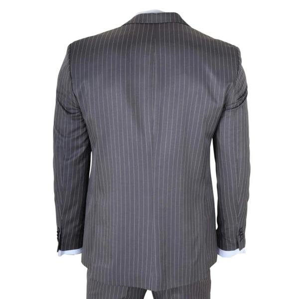 IM44 - Men's Classic Pinstripe 3 Piece Grey Suit - TruClothing.com - 7