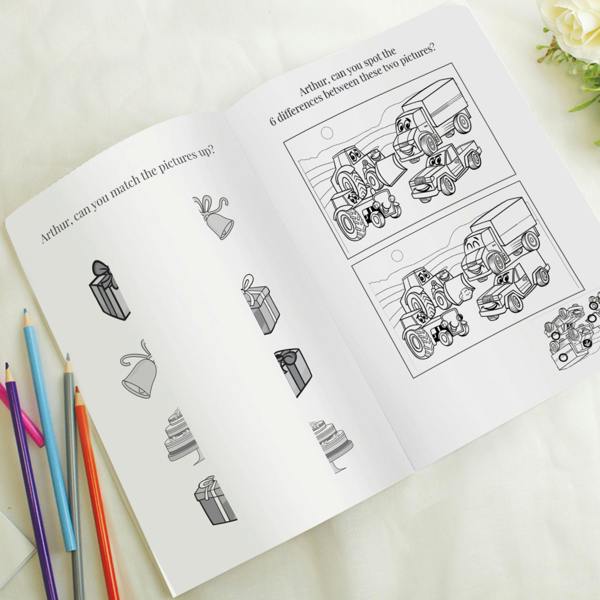 Abode Home & Gifts Personalised Blue Wedding Activity & Colouring Book