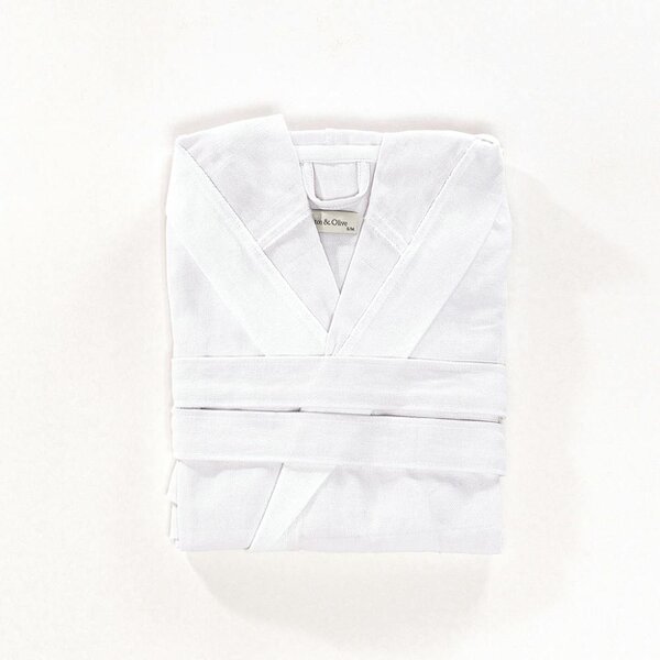 Cotton and Olive New Trendy Unisex Cotton Hammam Robe - White with White Stripes
