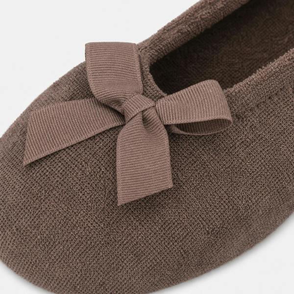 Totes TERRY BALLERINA SLIPPER Full Slippers Slippers   in  Taupe