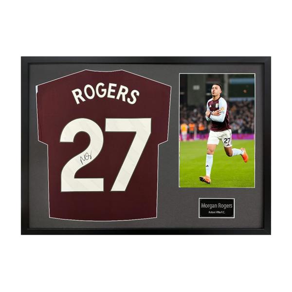 Morgan Rogers Signed Aston Villa Shirt Classic Frame