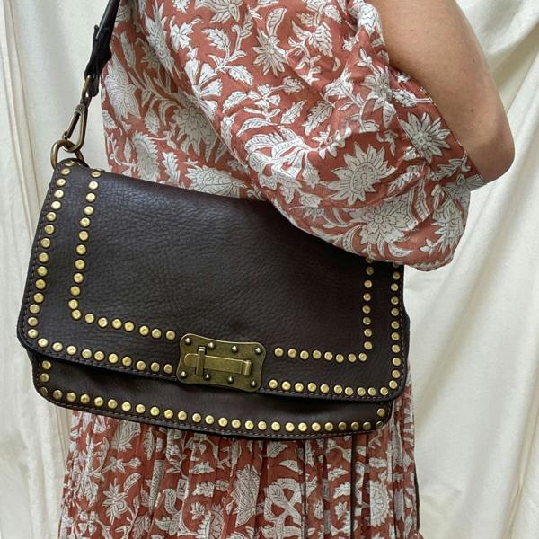 Studded Vintage Style Leather Bag