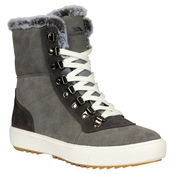 Trespass Womens Korinna Suede Lace Up Snow Boots - Grey