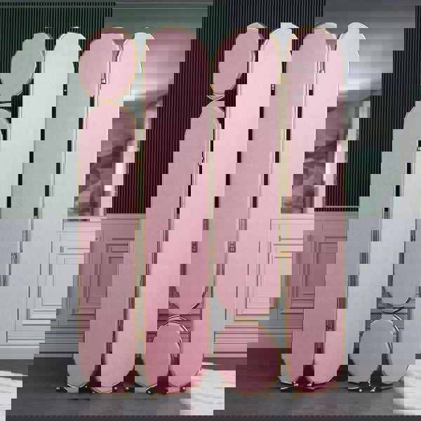 Georgia Folding Screen, Room Divider, Pink/Grey/Green/Blue-Weilai-Weilai Concept