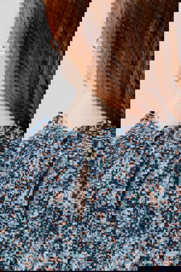 Lily & Me Bayberry Batwing Printed Top Sea Mist