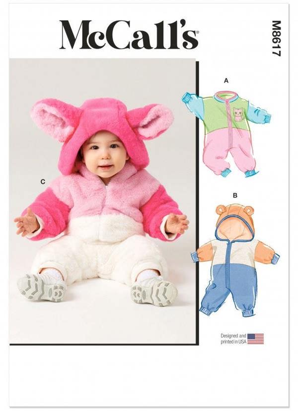 McCalls 8617 Paper Sewing Pattern – Baby Jumpsuit, Size XS-L, Intermediate