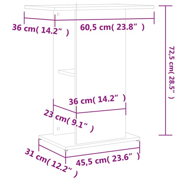 Berkfield Aquarium Stand Grey Sonoma 60.5x36x72.5 cm Engineered Wood