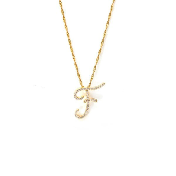 Say It With Luxe CZ Initial Necklace - Yellow Gold Plated