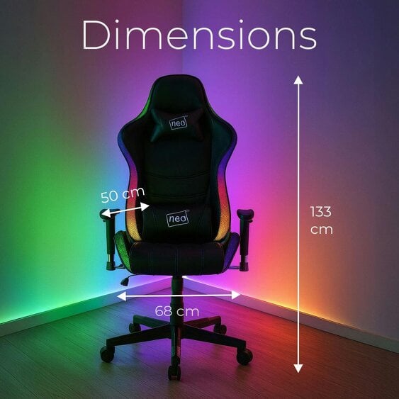 Neo Black Faux Leather Gaming Chair with LED Lights