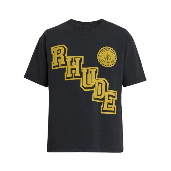 Rhude Collegiate Crest T-Shirt   in  Black