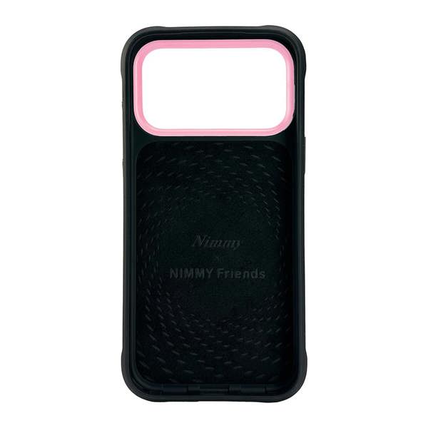 Nimmy Friends Nimmy Glasses Cool Cat Face Case with Detachable MagSafe Grip Stand for iPhone 17 Pro Max 6.9" Black Pink - N-YJKM-CXZJ-IP17-PRO-MAX-018