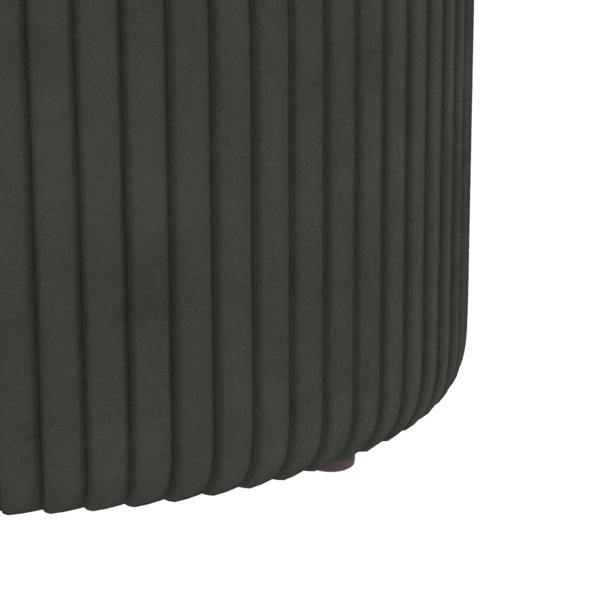 Dyzi Round Storage Pouffe Footstool Cushioned Velvet Seat Grey
